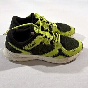 Hugo Boss Owen Runn Empr Green Black Lace Up Athletic Sneakers Shoes Sz 10